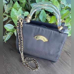 👛 Karl Lagerfeld Vintage Nylon Top Handle Bag With Optional Chain Strap